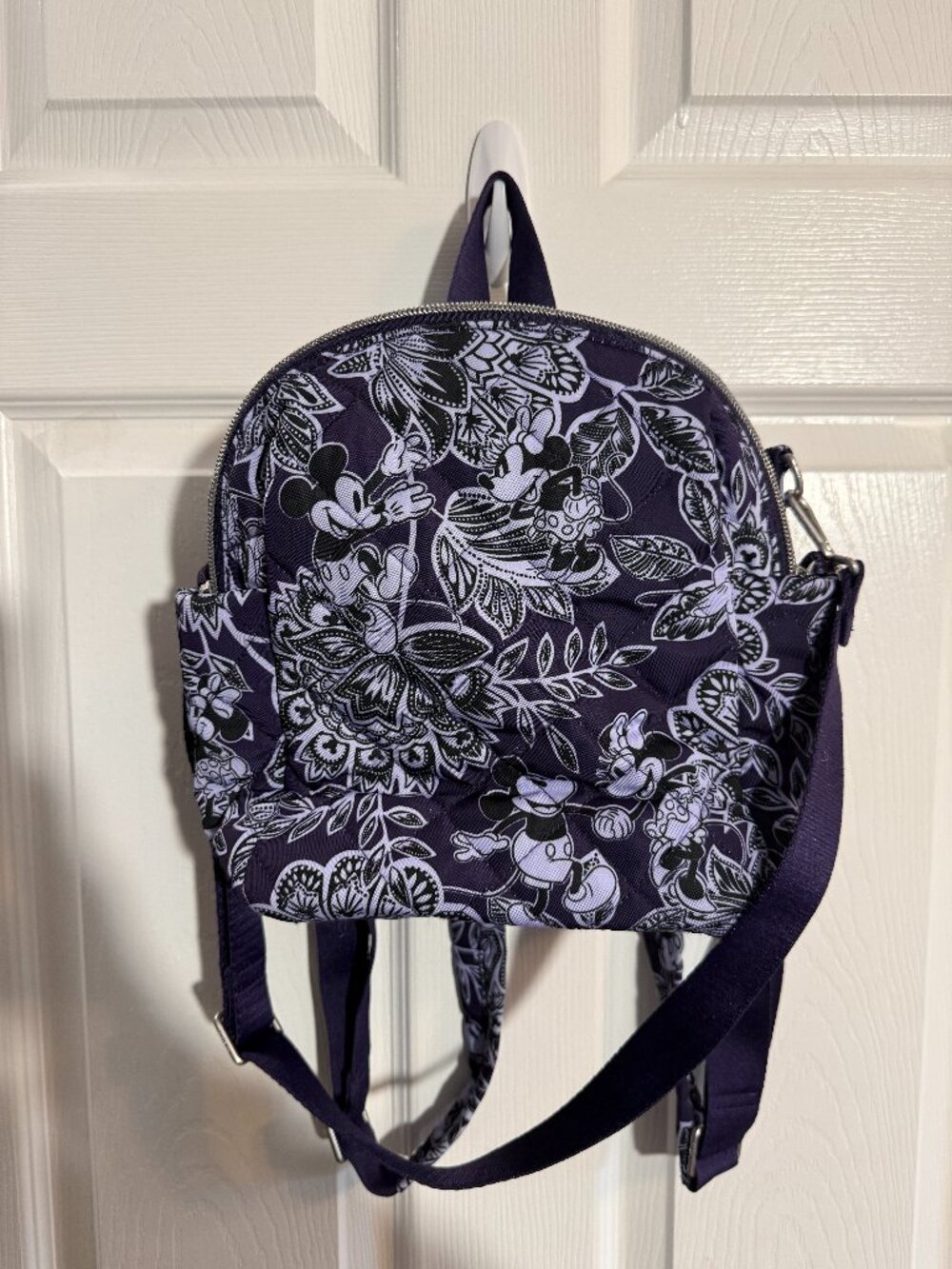 Vera Bradley x Disney Flirty Floral Tonal Mickey & Minnie Convertible Small Back